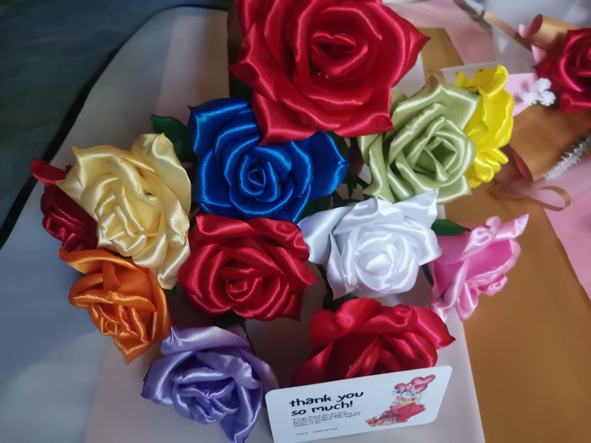 Assorted satin roses